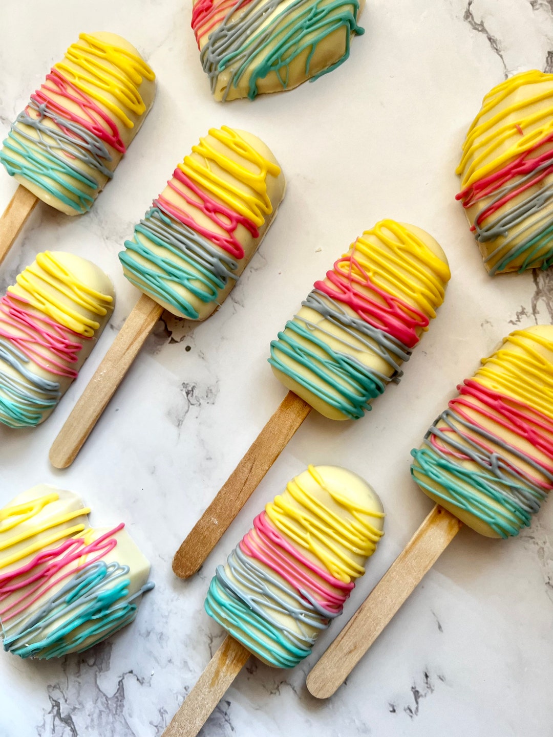 Rainbow Themed Cakesicles Etsy