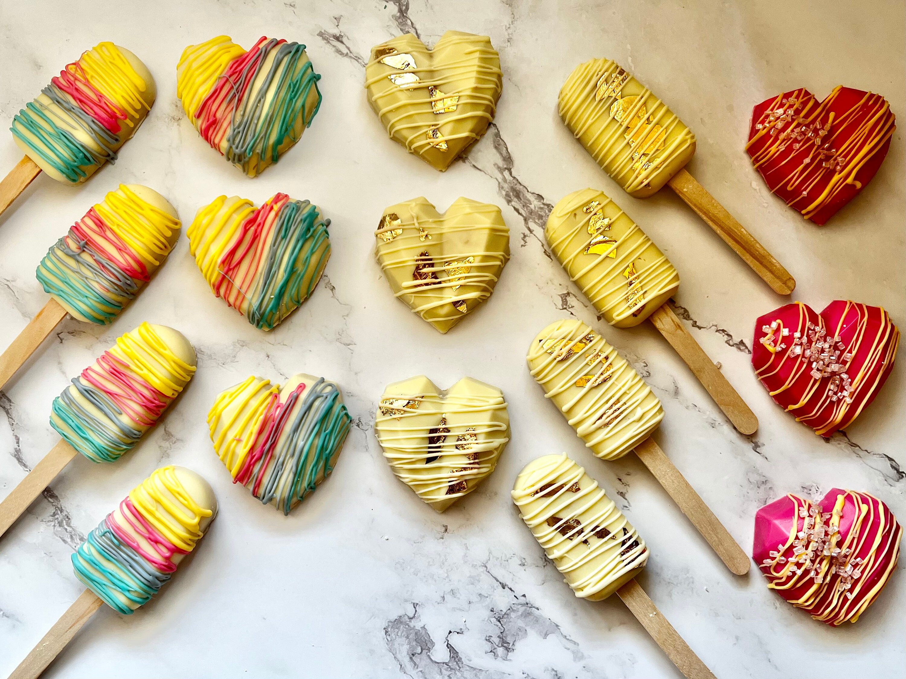 White and Gold Themed Cakesicles Etsy