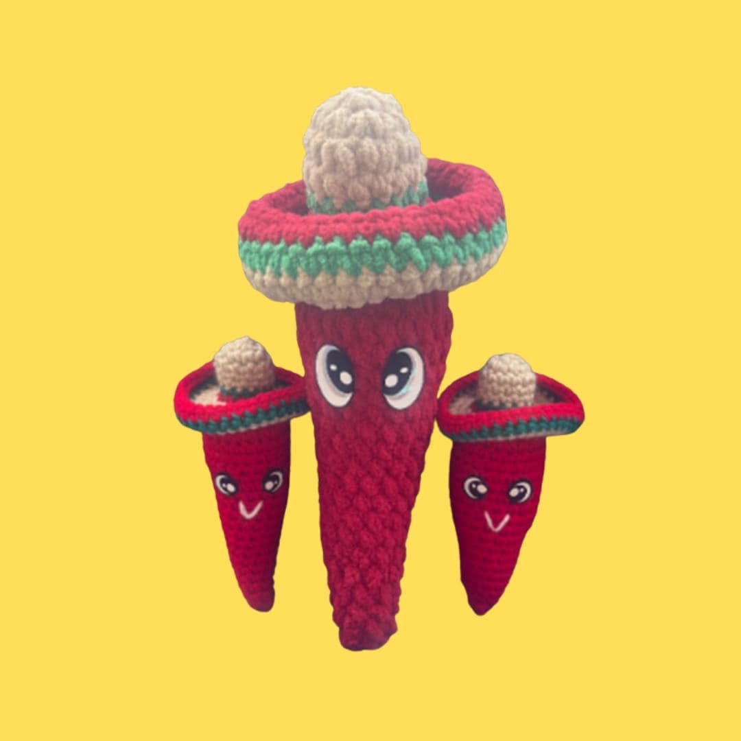 Motif numérique, piment rouge avec sombrero
