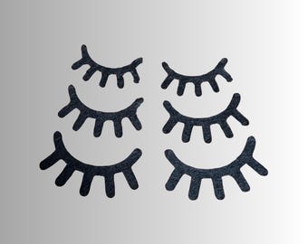 4 Pairs,Eyelashes Black,Kawaii Eyes,Amigurumi,Adhesive Felt