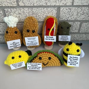 Wsparcie emocjonalne Pozytywny ziemniak, marchewka, ogórek szydełkowy, prezent