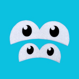 3 paires d'yeux connectés en feutre - Yeux kawaii au crochet, Amigurumi, yeux en feutre, dessin animé