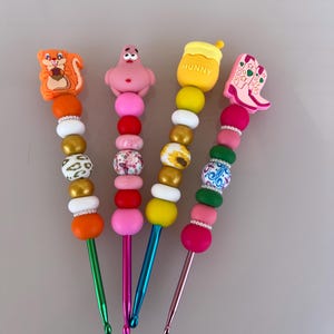 Agujas de crochet con cuentas para un agarre cómodo en varios tamaños de aguja, Amigurumi
