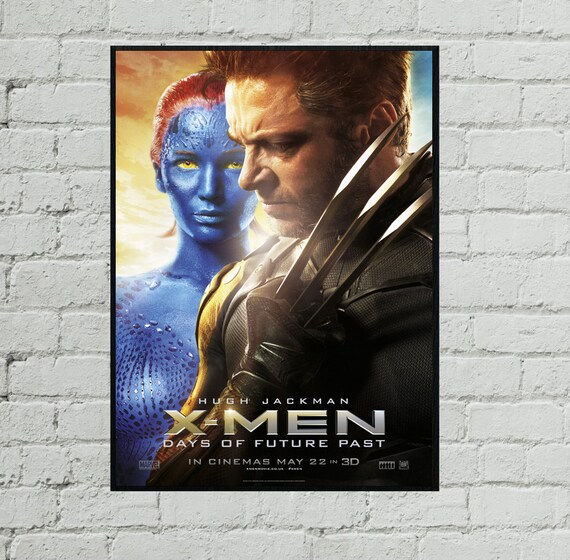 X Men Days Of Future Past Wolverine And Mystique Movie Cover Etsy