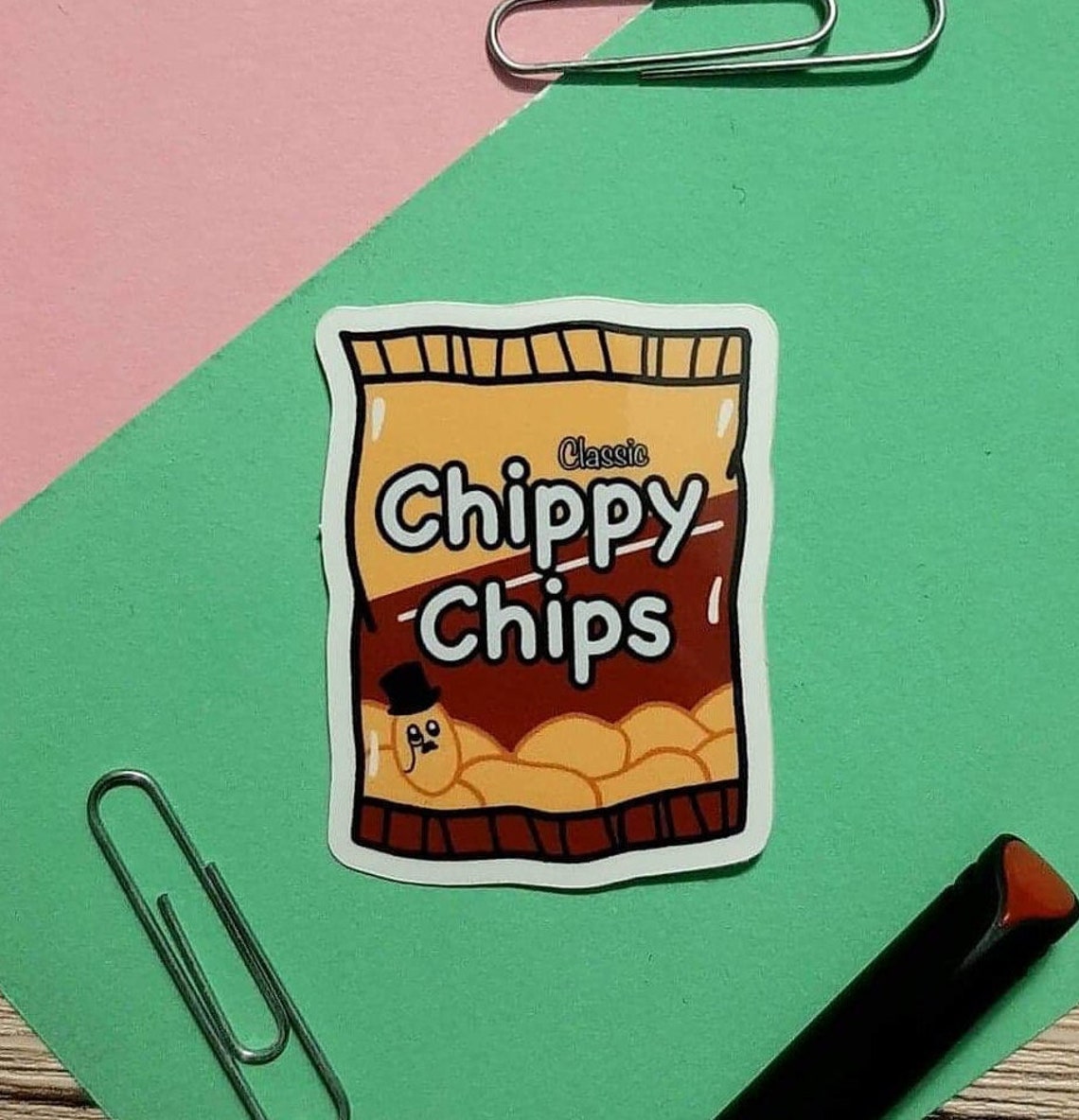 Classic Chip Vinyl Gloss Sticker Etsy