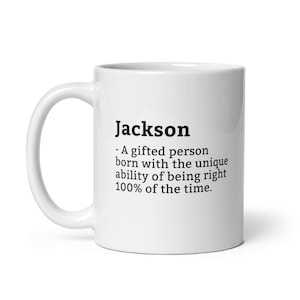 Sarcastic Jackson Mug-Jackson Definition Mug-Funny Jackson Mug-Personalised Jackson Mug-Custom Jackson Mug-Funny Mugs