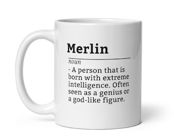 Merlin Custom Coffee Mug - Funny Gift for Men Named Merlin, Personalized Name Cup, Birthday Present for Home or Office Coffee