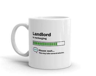 Landlord Mug-Landlord Gift-Funny Landlord Present-Landlord Is Recharging-Landlord Joke Mug-Under 10-Sarcastic Landlord Gift-11oz