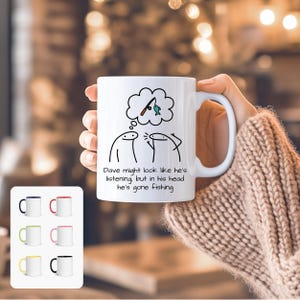 Rolig fiskemugg, fiskepresent till honom, kaffekopp till fiskare, fiskepresent till pappa, rolig fiskarmugg, present till fiskeälskare, unik present bild 2