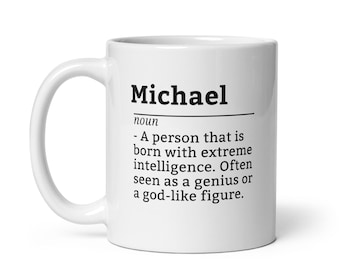 Kubek do kawy Michael Personalized - zabawny prezent dla mężczyzn o imieniu Michael, spersonalizowany kubek do kawy z imieniem, prezent urodzinowy na codzienne chwile przy kawie