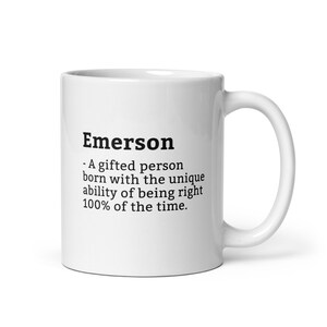 Sarcastic Emerson Mug-Emerson Definition Mug-Funny Emerson Mug-Personalised Emerson Mug-Custom Emerson Mug-Funny Mugs