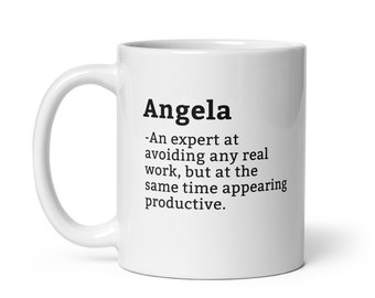 Angela mok-collega mok-Angela definitie mok-gepersonaliseerde Angela mok-aangepaste Angela mok-grappig werk cadeau-mok voor collega