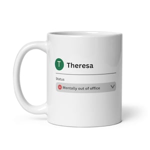 Personalised Theresa Coffee Mug, Funny Gift For Theresa, Sarcastic Theresa Office Cup, Work From Home Theresa Present, Birthday Gift