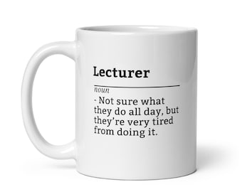 Koffiemok docent - grappig docentcadeau, aangepaste academische mok voor hoogleraren, docenten of uitgeput universiteitspersoneel