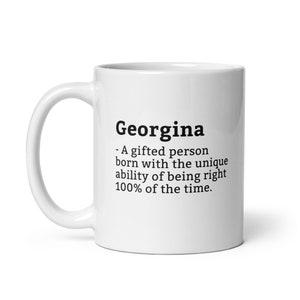 Sarcastic Georgina Mug-Georgina Definition Mug-Funny Georgina Mug-Personalised Georgina Mug-Custom Georgina Mug-Funny Mugs