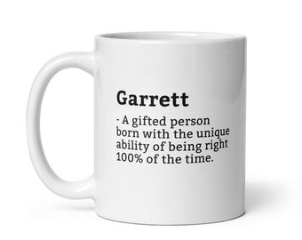 Sarkastische Garrett Becher-Garrett Definition Tasse-Lustige Garrett Becher-Personalisierte Garrett Tasse-Benutzerdefinierte Garrett Becher-Lustige Tassen