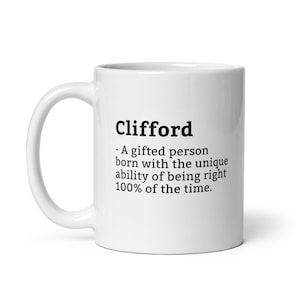 Sarcastic Clifford Mug-Clifford Definition Mug-Funny Clifford Mug-Personalised Clifford Mug-Custom Clifford Mug-Funny Mugs