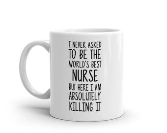 Tazza mug 11oz color La migliore infermiera, cercatrice di vene, sempre con il sorriso, idea regalo