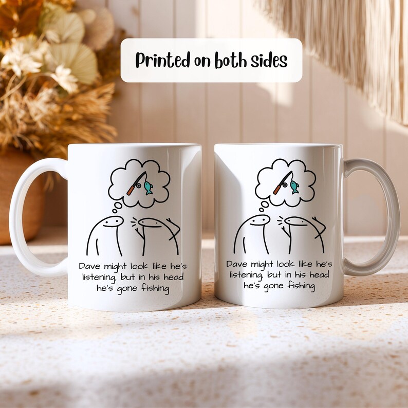 Rolig fiskemugg, fiskepresent till honom, kaffekopp till fiskare, fiskepresent till pappa, rolig fiskarmugg, present till fiskeälskare, unik present bild 4