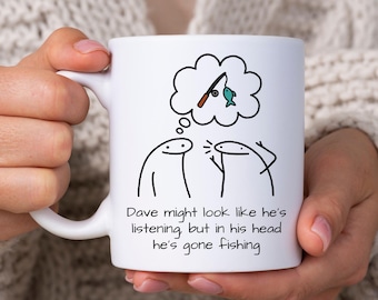 Caneca de pesca divertida, presente de pesca para ele, caneca de café para pescador, presente de pesca para o pai, caneca engraçada para pescador, presente para amante da pesca, presente exclusivo