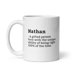 Sarcastic Nathan Mug-Nathan Definition Mug-Funny Nathan Mug-Personalised Nathan Mug-Custom Nathan Mug-Funny Mugs