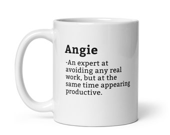 Angie mok-collega mok-Angie definitie mok-gepersonaliseerde Angie mok-aangepaste Angie mok-grappig werk cadeau-mok voor collega