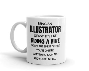 Grappige Illustrator Mug-Gift Voor Illustrator-Nieuwe Illustrator Mug-Mok voor Illustrator-Een Illustrator Is Easy-Sarcastic Illustrator