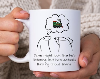Train mug, funny train lover gift, train enthusiast present, railway gift idea, locomotive coffee cup, train engineer mug, gifts for him