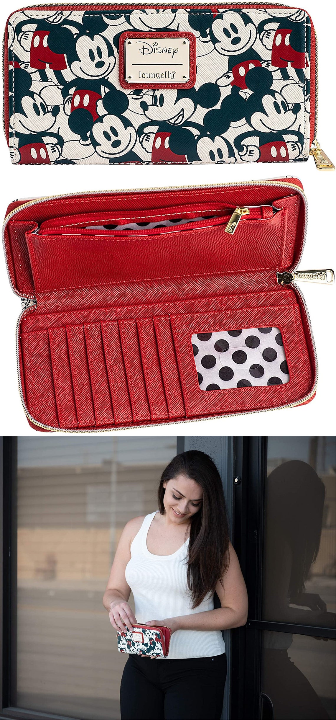 Loungefly Disney Mickey & Minnie Mouse Wallet Zip Around Etsy