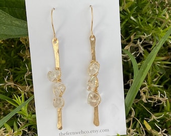 Quartz Stick Earrings | Pillar Earrings | Bar Earrings | Sterling Silver | 14k Gold Fill | Statement Earrings