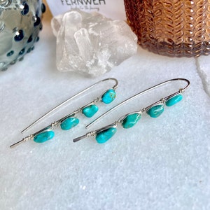 Turquoise Threaders | Turquoise Earrings | Sterling Silver | 14k Gold Fill