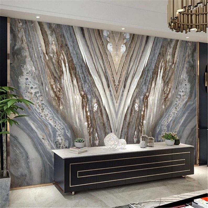Custom wallpaper 3d high-end atmospheric imported stone | Etsy