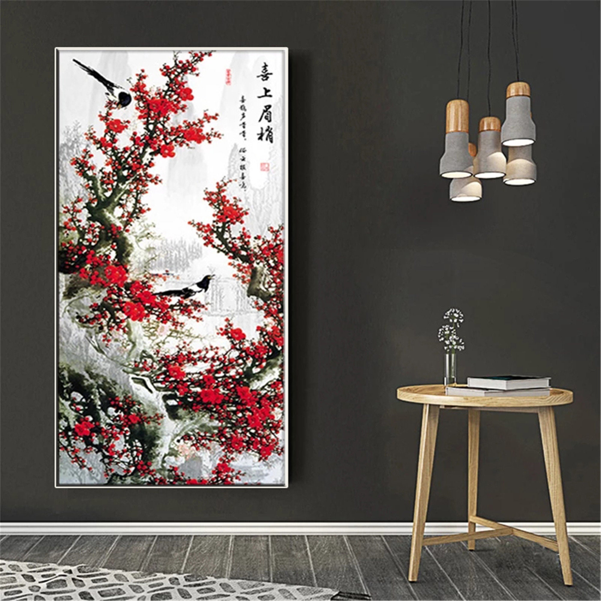 Wall Art Modern Chinese Painting Plum Blossom Canvas Landscape Office Decoration