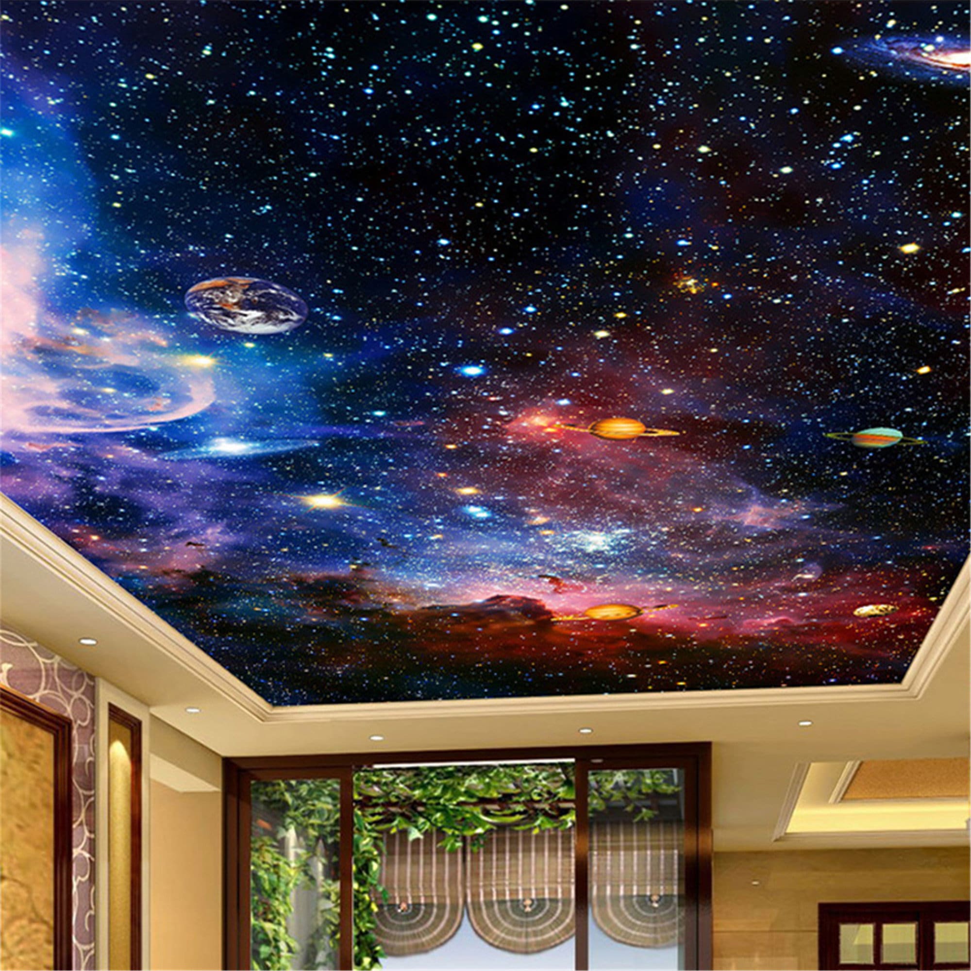 Ceiling Mural Wallpaper Modern 3D Cosmic Starry Sky Space | Etsy