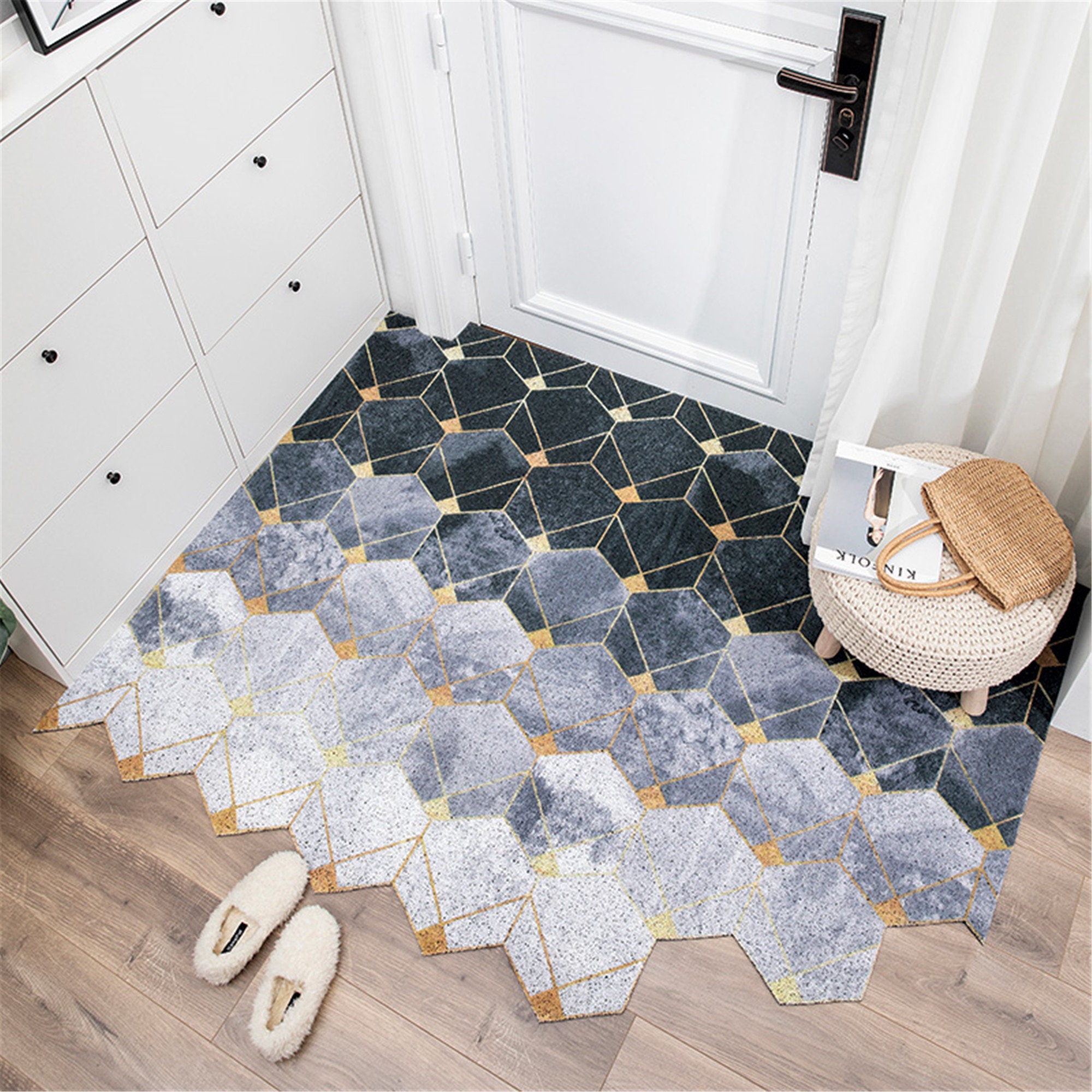 Haustür Teppich Matte Geometrie Indoor Türmatte wasserdicht | Etsy