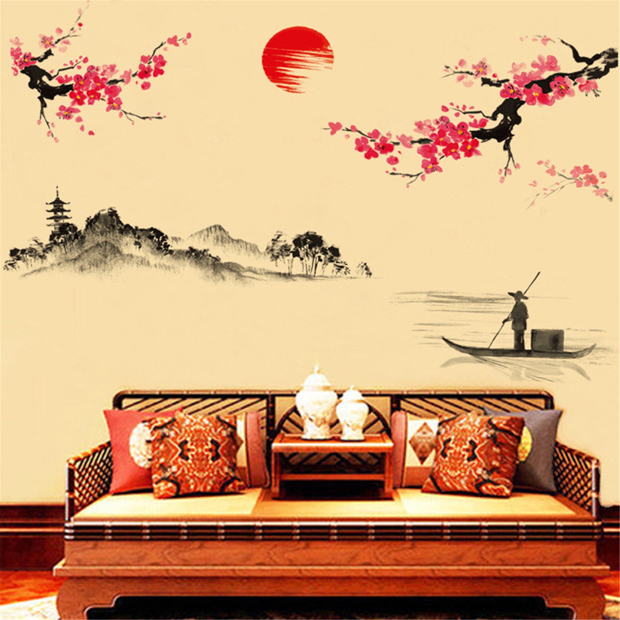 Creative Classical Chinese Style Ink Painting Decorative Wall Etsy