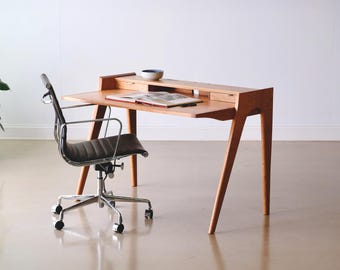 The Sparrow Desk | Luxury Mid Century Modern Desk |  Made-to-Order out of Solid Walnut or Cherry