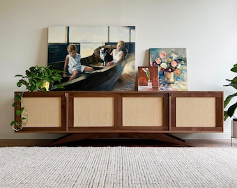 The Gatsby | Solid Wood | Mid-Century Modern Record Console