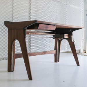 The Everyday Desk | Solid Walnut | Hand-powered Mid-Century Modern Sit/Stand Desk