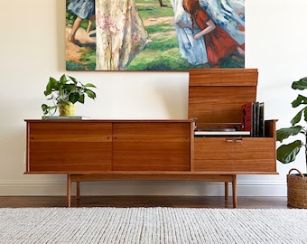 The Crosby | Solid Wood | Mid-Century Modern Record & Storage Console
