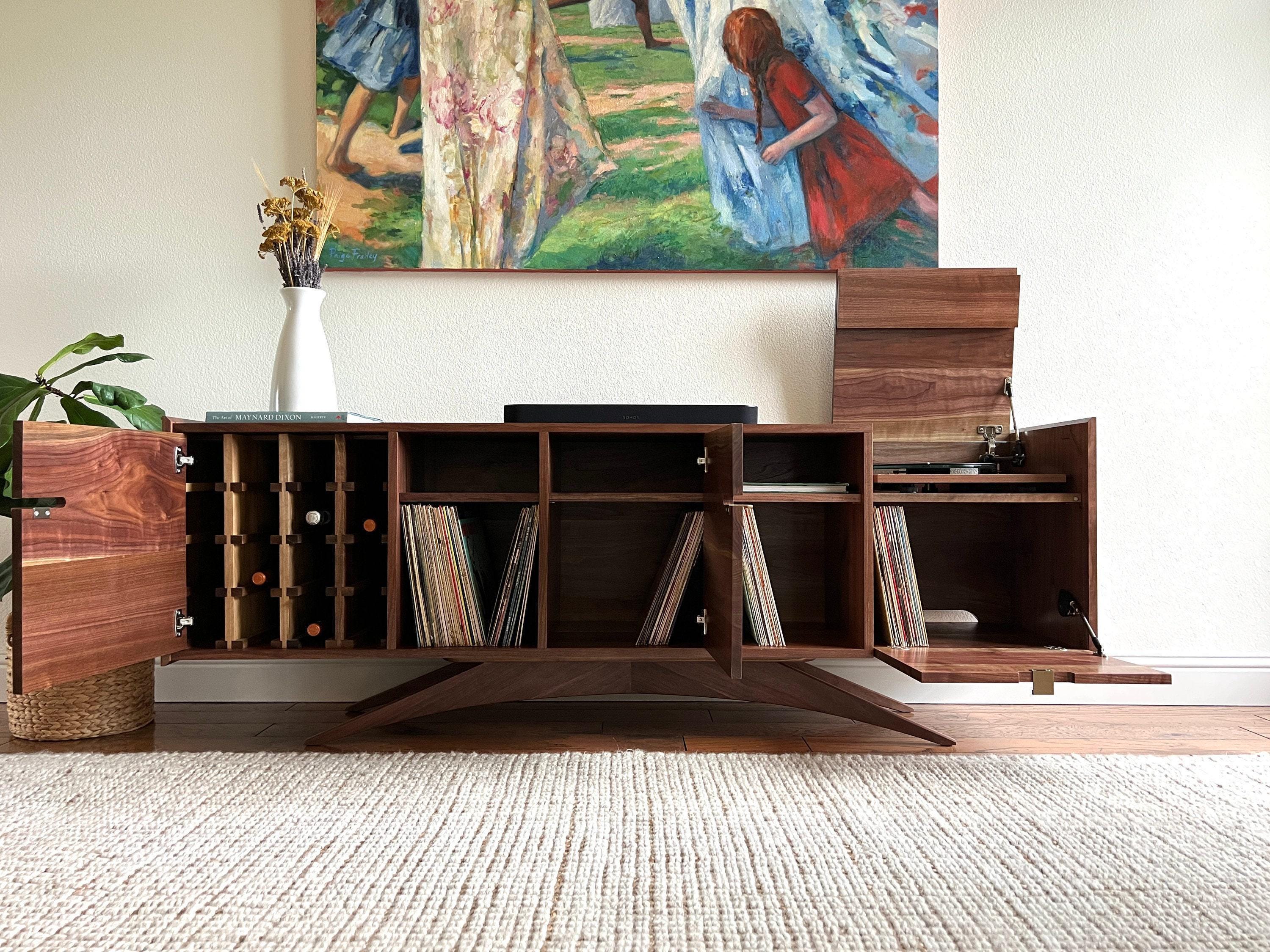 The Sinatra | Solid Wood Record Console | Mid Century Modern Vinyl ...