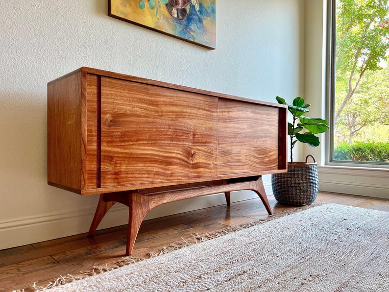 Solid Wood Sideboard – Handmade Media Console, Modern Storage Cabinet, "The Celine" image 4