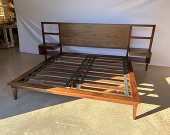 King Sized Bed | Mid-Century Modern bed frame + headboard
