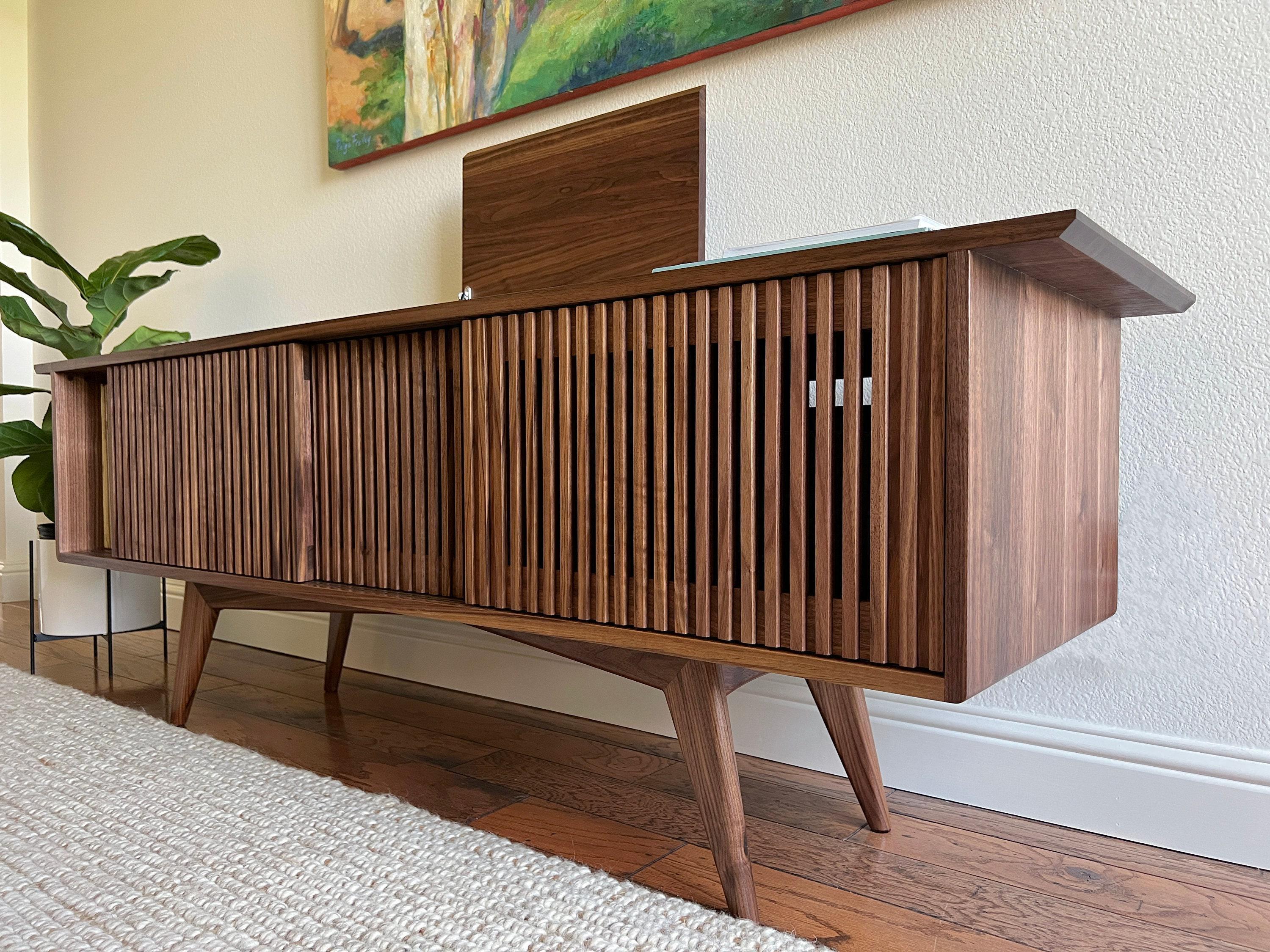 The Louvre + Turntable Lid | Mid-century Modern Record Console