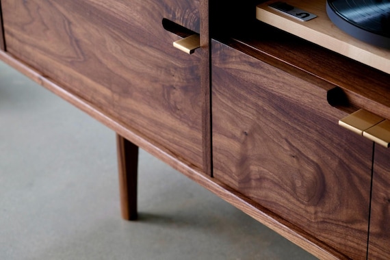 The Kathryn | Solid Wood Record Console | Mid Century Modern Media