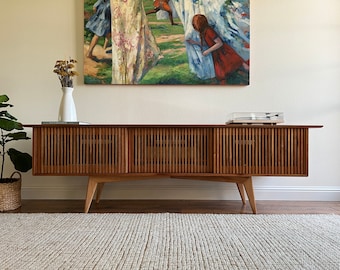 The Louvre | Solid Wood | Mid-Century Modern Record & Storage Console