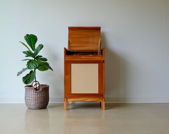 Handmade Luxury Record Console, Mid-Century Modern Stero and Vinyl Storage Console | "The Emerson"