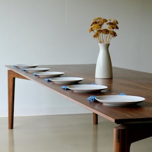 Bespoke Mid Century Custom Modern Large Dining Room Table – Handmade Solid Wood Heirloom Family Table, Custom Sizes & Woods, The Guggenheim