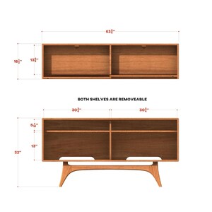 Solid Wood Sideboard – Handmade Media Console, Modern Storage Cabinet, "The Celine" image 7