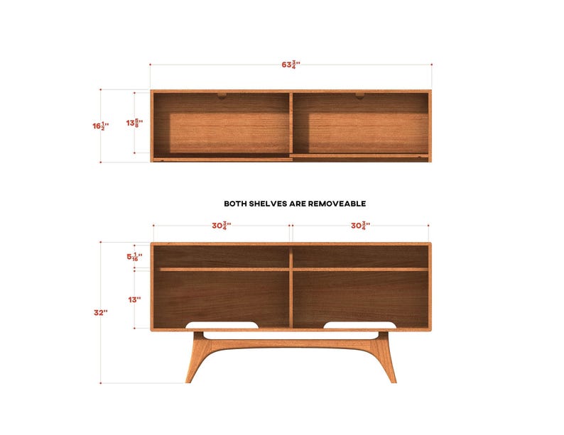Solid Wood Sideboard – Handmade Media Console, Modern Storage Cabinet, "The Celine" image 7